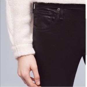 AG Black Leather Jeans